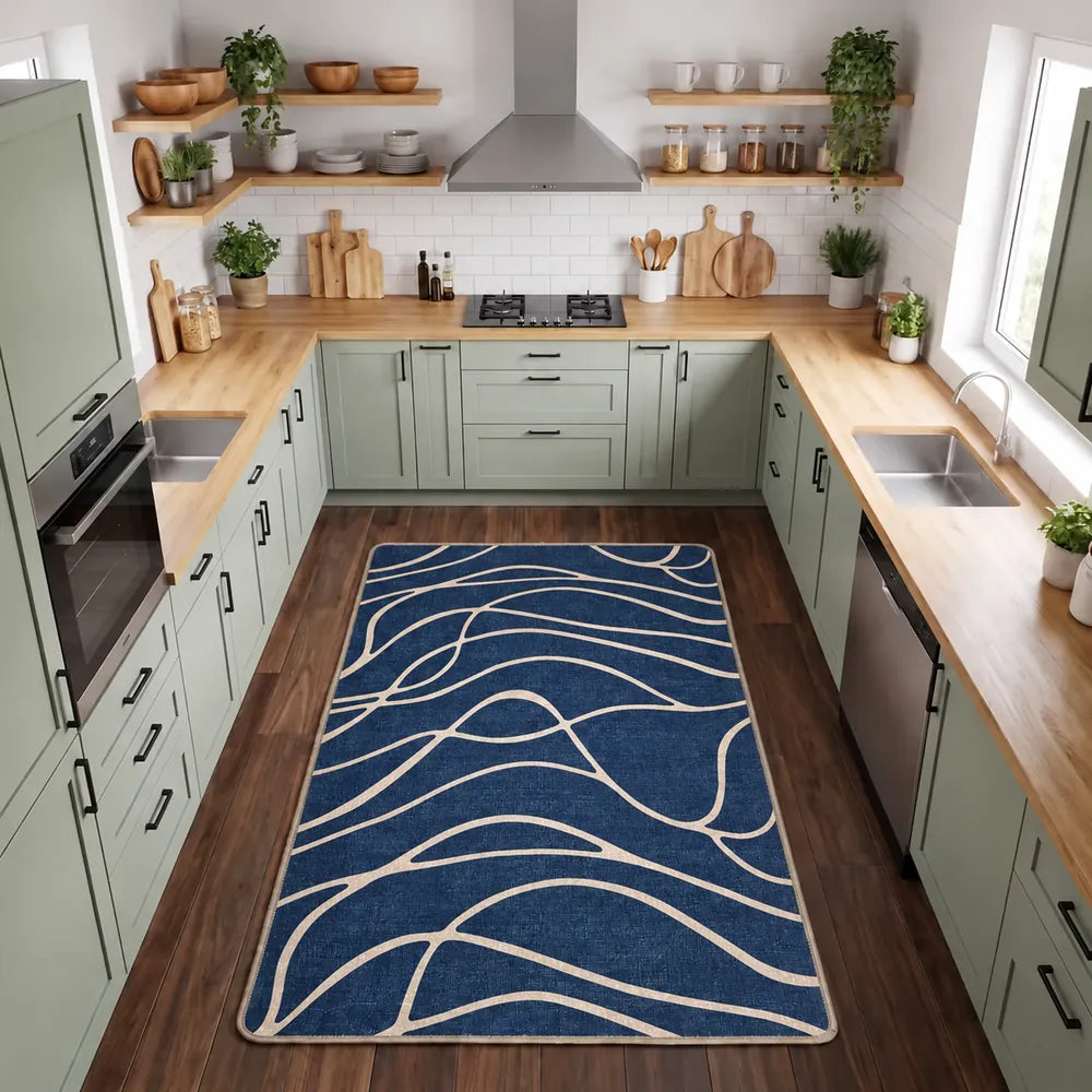 Lauren - Non-Slip Kitchen Printed Rug