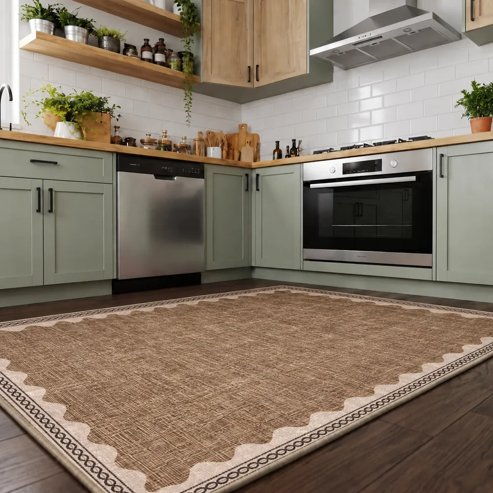 Safa - Non-Slip Kitchen Printed Rug