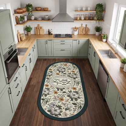 Flora - Non-Slip Kitchen Printed Rug
